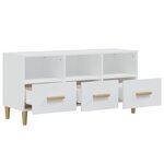vidaXL Meuble TV Blanc brillant 102x36x50 cm Bois d'ingénierie