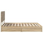 vidaXL Lit de Rangement Chêne Sonoma 140 x 200 cm Bois d'ingénierie