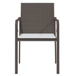 vidaXL Chaises de jardin et coussins lot de 4 marron 56x59x84 cm rotin