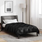 vidaXL Duvet d'hiver Noir 200 x 155 cm Satin et Microfibre
