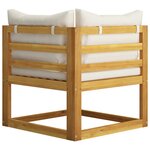 vidaXL Ensemble de canapés 2 Pièces et coussins blanc crème Acacia solide