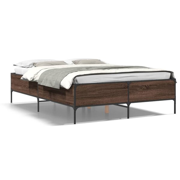 vidaXL Cadre de lit sans matelas chêne marron 135x190 cm
