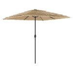vidaXL Parasol de jardin avec LED et mât en acier marron 248x248x248cm