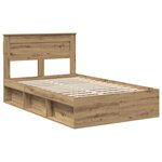 vidaXL Cadre de lit Chêne artisan 135 x 190 cm Bois de pin massif