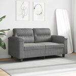 vidaXL Canapé à 2 places Gris foncé 120 cm Tissu microfibre