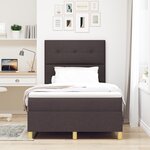 vidaXL Lit avec sommier et matelas Brun foncé 120x200 cm Tissu