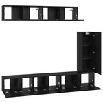 vidaXL Ensemble de Meubles TV 6 Pièces Chêne Noir 30 5 x 30 x 90 cm