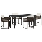 vidaXL Ensemble de salle à manger de jardin   5 pièces  avec coussins  en poly rattan marron