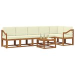 vidaXL Ensemble de canapés d'extérieur 7 Pièces Naturel et Crème
