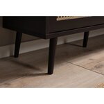 Finori Table de chevet Vienna 61A Noir et impression de rotin