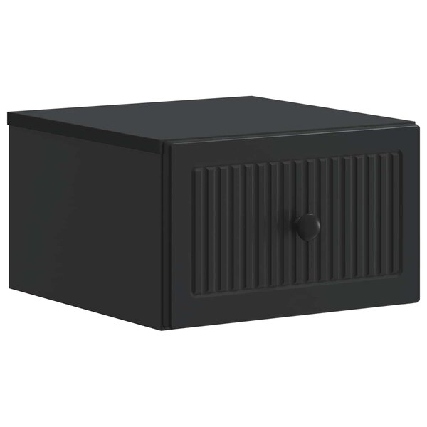 vidaXL Cabinet de chevet mural avec tiroir Noir 33 x 34 5 x 20 cm