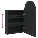 vidaXL Armoire de bain à miroir avec LED arquée noir 42x13x70 cm