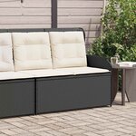 vidaXL Banc de jardin avec coussin Noir et blanc crème polyrotin