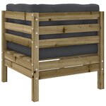 vidaXL Salon de jardin 6 Pièces avec coussins bois de pin imprégné