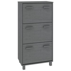 vidaXL Armoire à chaussures HAMAR Gris foncé 59 5x35x117 cm Pin massif