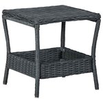 vidaXL Table de jardin Gris foncé 45x45x46 5 cm Résine tressée