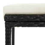 vidaXL Ensemble de bar de jardin 7 Pièces et coussins Résine tressée Noir