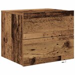 vidaXL Cabinet de chevet mural avec tiroir Bois ancien 50 x 39 x 41 cm