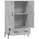 vidaXL Buffet haut gris béton 69 5x31x115 cm bois d'ingénierie