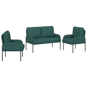 vidaXL Ensembles de canapés 3 Pièces Vert foncé 115 x 56 x 80 cm