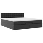 VidaXL Cadre de lit ottoman avec matelas noir 160x200 cm similicuir