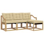 vidaXL Ensemble de canapés d'extérieur 4 Pièces Blanc et Beige
