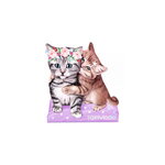 Carnet de notes - 60 feuilles illustrées - 10 x 12 cm - 2 chatons fantasy