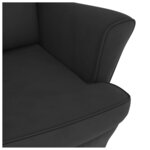 vidaXL Fauteuil à bascule et pieds en bois massif d'hévéa Noir Velours