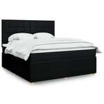 vidaXL Sommier à lattes de lit avec matelas Noir 180x200 cm Tissu