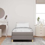 vidaXL Lit à ressorts Taupe  marron 80 x 200 cm Tissu  Bois Engineered