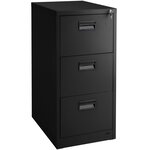 Armoire de bureau verrouillable étagère meuble 3 tiroirs noir 08_0000376