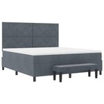 vidaXL Lit à ressorts avec tête de lit Gris foncé 200 x 180 cm Velours