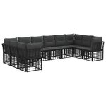 vidaXL Ensemble de canapés d'extérieur Noir et Gris foncé Polyester