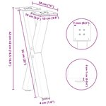 vidaXL Pieds de table basse en forme de X  2 pièces  noir  38 x (42-43) cm  acier