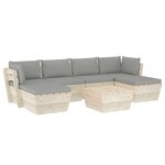 vidaXL Salon de jardin palette 7 Pièces avec coussins bois d'épicéa
