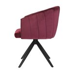 Chaise de salle a manger - Velours bordeaux - L 61,5 x P 61 x H 79,5 cm - MANON