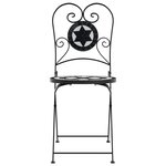 vidaXL Chaises de bistro pliables lot de 2 noir et blanc céramique