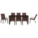 vidaXL Ensemble de salle à manger pour jardin 9 Pièces Marron