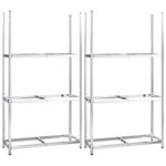 vidaXL Porte-pneus à 3 niveaux 2 Pièces Argenté 110x40x200 cm Acier