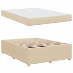 vidaXL Cadre de lit avec matelas Crème 140 x 200 cm tissu