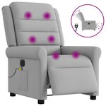 vidaXL Fauteuil de massage inclinable électrique gris nuage tissu