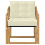 vidaXL Canapé d’extérieur Bois d'Acacia Massif Blanc et crème