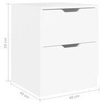 vidaXL Table de chevet Blanc 40x40x50 cm Bois d'ingénierie