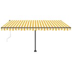 vidaXL Auvent automatique capteur de vent/LED 400x300cm Jaune et blanc