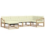 vidaXL Ensemble de canapés d'extérieur 6 Pièces Blanc et crème