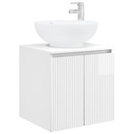 vidaXL Vanité de lavabo mural Blanc brillant 49 5 x 44 5 x 65 cm