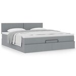 vidaXL Lit ottoman avec matelas gris clair 160x200 cm tissu