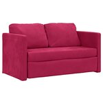 vidaXL Canapé-lit 2 en 1 rouge bordeaux 122x204x55 cm velours