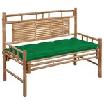 vidaXL Banc de jardin avec coussin 120 cm Bambou