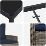 vidaXL Ensemble de mobilier de jardin 7 pièces en rattan poly gris